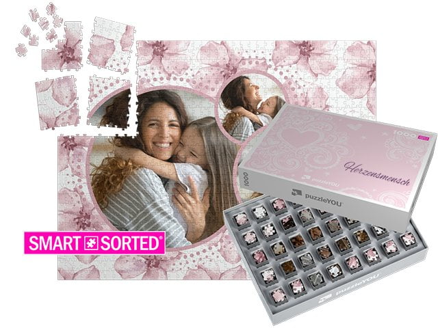 SMART SORTED® - das Überraschungspuzzle zum Muttertag, Schachteldesign Pure Love (rose)