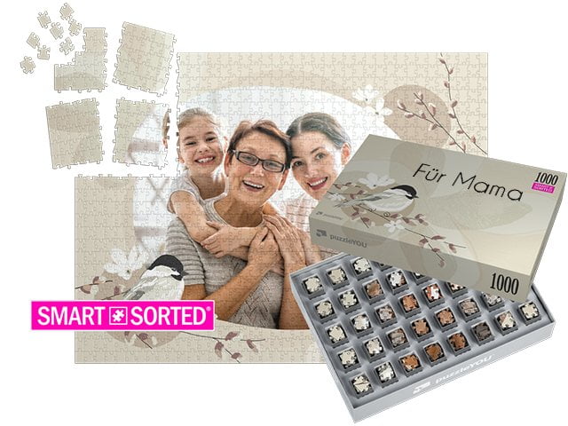SMART SORTED® - das Überraschungspuzzle zum Muttertag, Schachteldesign Palmkätzchen