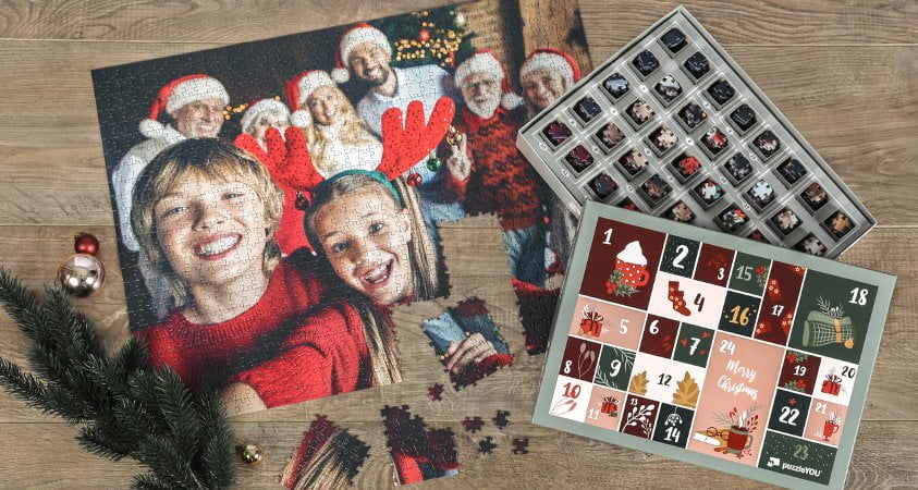 Puzzle-Adventskalender mit eigenen Fotos gestalten