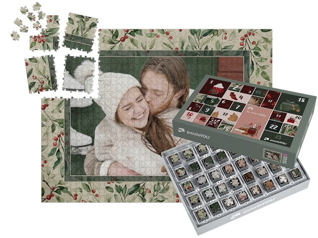Puzzle-Adventskalender mit Schachtel "Bratapfelduft"