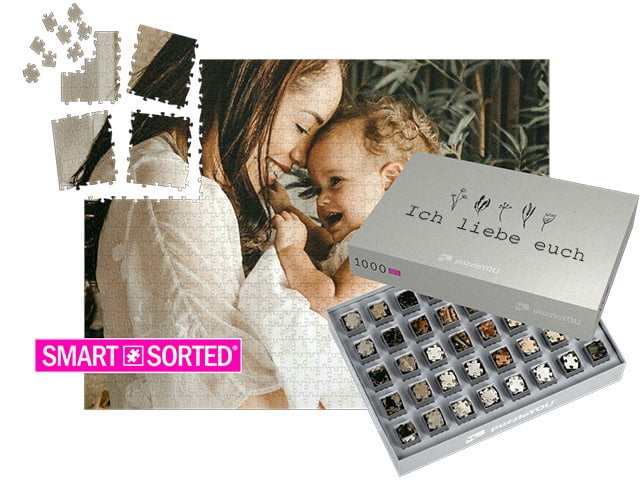 SMART SORTED® - das Überraschungspuzzle zum Muttertag, Schachteldesign Fineline