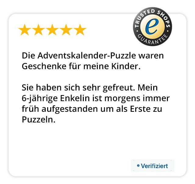 Bewertung für Kinderpuzzle-Adventskalender