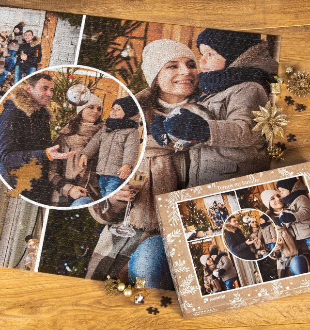 Idée cadeau de Noël puzzle photo pêle-mêle
