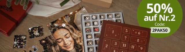 50% Rabatt auf den zweiten Puzzle-Adventskalender!