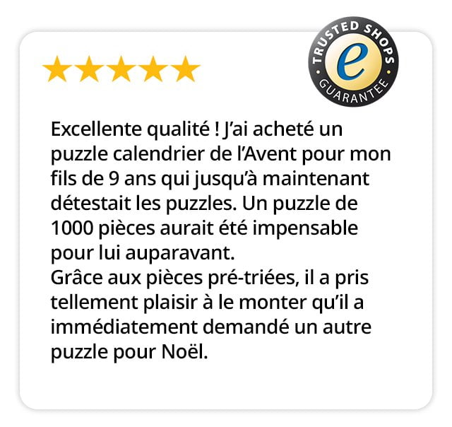 Avis sur le calendrier de l’Avent puzzle pour enfants